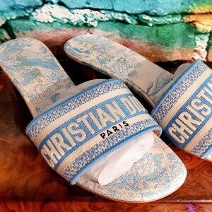 Dior Dway Blue Heeled Slides